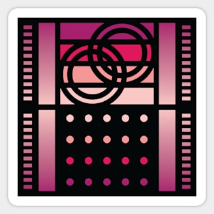 “Dimensional Rings” - V.5 Red - (Geometric Art) (Dimensions) - Doc Labs Sticker